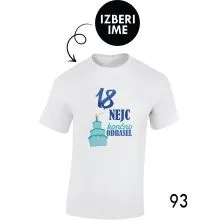 Moška personalizirana majica – 18 x končno odrasel
