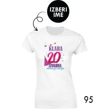 Ženska personalizirana majica – X 20 živahna, vedno za akcijo