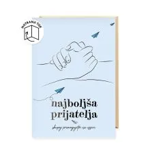 Voščilnica, moška, splošna, Najboljša prijatelja do konca…, modra