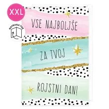 Voščilnica velika, rojstni dan, Vse najboljše za tvoj rojstni dan, barvni trakovi