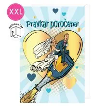 Voščilnica velika, šaljiva, poroka, Pravkar poročena