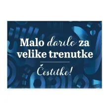 Kuverta za darilni bon, Malo darilo za velike trenutke. Čestitke!, modra