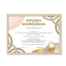 Diploma za POPOLNO UPOKOJENKO, 23x33.5cm