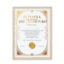 Diploma za IZJEMNO ABRAHAMOVKO, 23x33.5cm