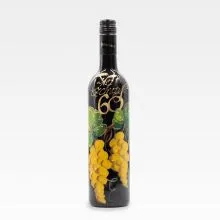 Jubilejno vino, 0.75l, poslikana steklenica - Na zdravje 60 - rumen grozd