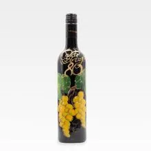 Jubilejno vino, 0.75l, poslikana steklenica - Na zdravje 80 - rumen grozd