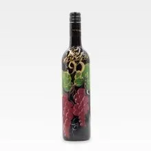 Jubilejno vino, 0.75l, poslikana steklenica - Vse najboljše 90 rdeč grozd