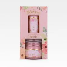 Kopalni set BLOSSOM (100ml gel za tuširanje, 120g kopalna sol), v darilni embalaži, z vonjem jasmina in breskve