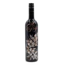 Jubilejno vino, 0.75l, poslikana steklenica - Vse najboljše - rože