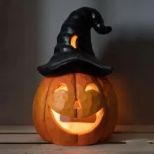 Buča dekorativna sklobukom - svečnik za čajno lučko, polimasa, 38cm