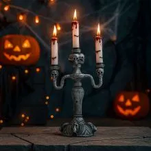 Svečnik Halloween z LED lučko, umetna masa, 39x17cm