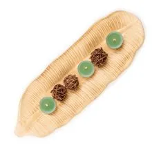 Pladenj v obliki lista, dekorativen, MDF, 47x17cm
