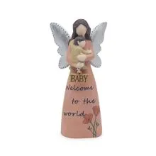 Figurica mama z otrokom, Welcome to the world, 7x18cm, polimasa