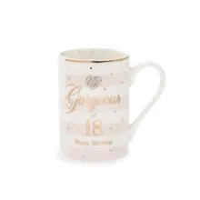 Lonček Happy Birthday Gorgeous 18, pike, kitajski porcelan, 10.5cm, v darilni embalaži