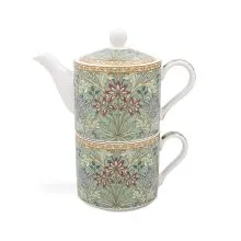 Lonček in čajnik "Tea for one", Hiacinta, W. Morris, kitajski porcelan, 7+7.5cm, v darilni embalaži