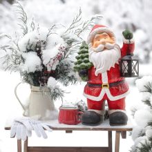 Božiček z laterno za čajno lučko, polimasa, 28x20x48cm