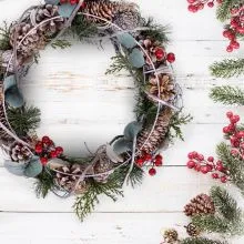 Venček za vrata, božični, 36x9cm