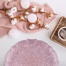 Krožnik, metalik, PVC, 33cm, sort.