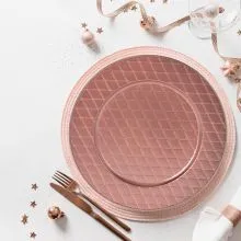 Krožnik, odtenki roza, PVC, 33cm, sort.