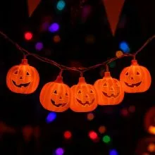 Girlanda iz buč, z LED lučko,10 buč, plastična masa, 3m
