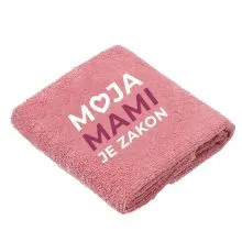 Brisača Moja mami je zakon, rosegold, 100x5Ocm 100% bombaž