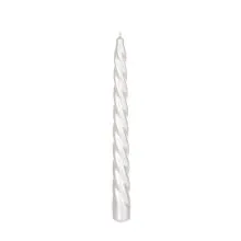 Sveča koničasta, spiralna, metalik, perla, 23cm