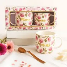 Set 2 skodelic, Mama/Mini, kitajski porcelan, 3.55dcl/2.95dcl, v darilni embalaži