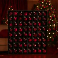 Krogle božične, steklene, rdeče, set 62/1, 4cm