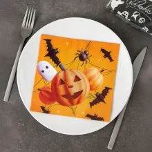 Serviete iz papirja, motiv Halloween, 33x33cm, sort.