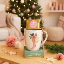 Skodelica keramična, božični motiv 10cm, + črni čaj 8g, sort.