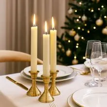 Svečnik ,zlat, aluminij, 8cm, sort.