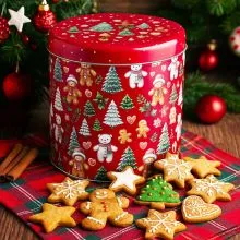 Doza za kekse, kovinska, božični motiv, 2/1, 17x18cm, 20x20cm