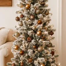 Krogle božične, miks srebrna/jantar, set 32/1, umetna masa, različne oblike in velikosti