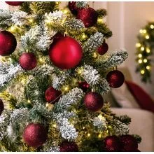 Krogle božične, miks rdeča/bordo rdeče, set 16/1, PP, 6cm