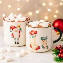 Skodelica, božični motiv, 2/1, 300ml, kitajski porcelan, sort.