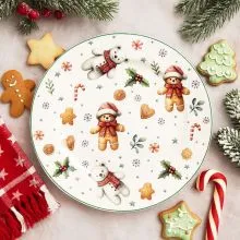 Krožnik božični motiv, CHRISTMAS CUTIE, v darilni embalaži, new bone, 27x2cm