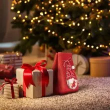 Božična vrečka, filc, 14cm, sort.