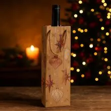 Vrečka darilna za steklenico, EKO, božični motiv, 37.5x13x11cm, sort.