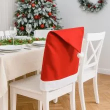 Kapa božična, prevleka za stol, rdeča, 100% poliester, 50x60cm