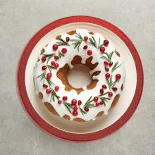 Dekorativni krožnik, rdeči, PVC, 33cm