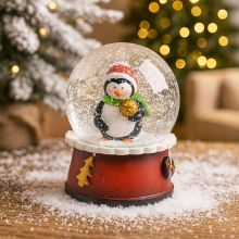 Snežna krogla, božični motiv, polimasa, 9cm, sort.