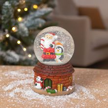 Snežna krogla, božični motiv, polimasa, 4.5cm, sort.