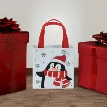 Darilna vrečka, božični motiv, filc, 18cm, sort.