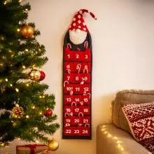 Adventni koledar, filc, 133x26cm, sort.