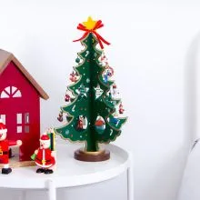 Božični dekorativni set lesen, smreka z okraski (20kom), 26cm