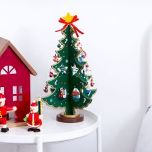 Božični dekorativni set lesen, smreka z okraski (20kom), 26cm