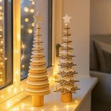 Božična smreka, lesena, 40cm, sort.