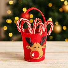 Darilna vrečka iz filca, božični motiv, 12x24x12cm, sort.