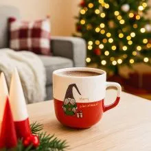 Lonček, božični, plaček, porcelan, 9x10x5cm, sort.