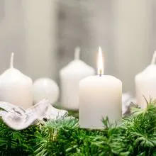 Sveče adventne, bele, 4/1, 4x5cm